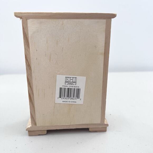 Raw Wood Armoire Cupboard Pantry For Dollhouse Miniature With Opening Doors 1:12 - Picture 4 of 6